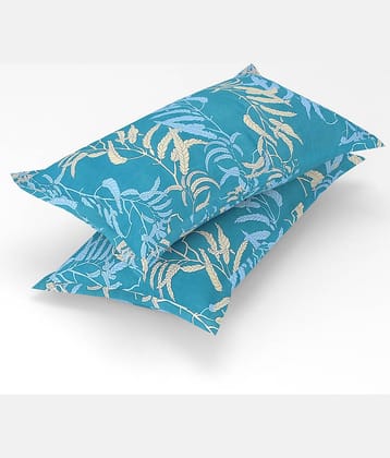 gharsaaz - Pack of 2 Poly Cotton Nature Standard Size Pillow Cover ( 68.58 cm(27) x 43.18 cm(17) ) - Multi