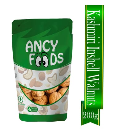 Ancy Kashmiri Sabut Akhrot 200 Grams – Inshell Walnut Dry Fruit | Rich in Proteins and Antioxidants – Supports Brain Health , Enhances Memory, Boosts Mood, Supports Heart Function, Improves S