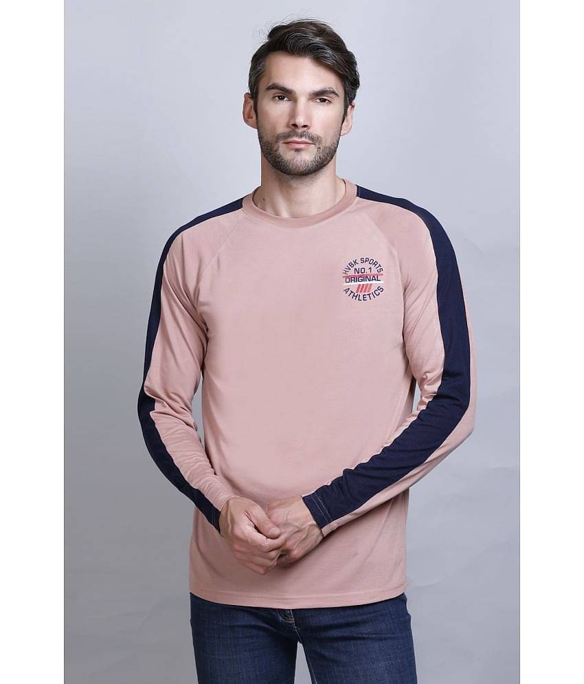 HVBK Pack of 1 Cotton Blend Regular Fit Men's T-Shirt ( Pink )