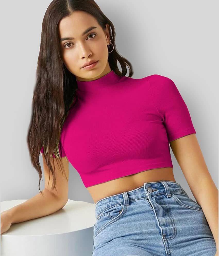 Dream Beauty Fashion Women's Polyester Crop Top ( Blue )