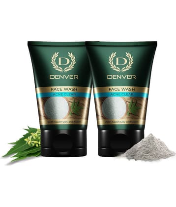 Denver Acne Clear Face Wash for Men - 100GM each (Pack of 2)