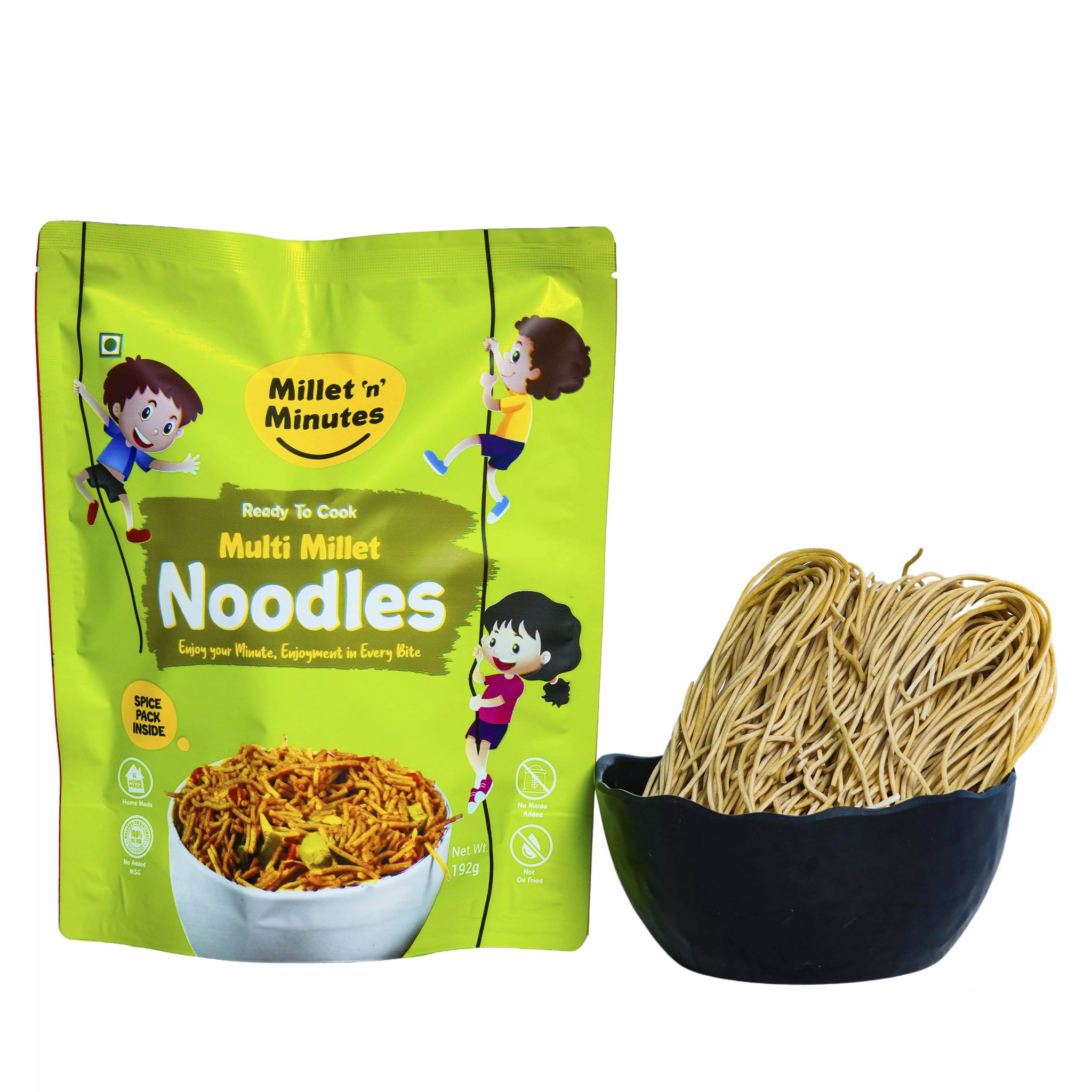MilletnMinutes Multi-Millet Noodles – Nutritious, Gluten-Free Noodles Made with a Blend of Millets – High in Fiber, Protein, and Essential Nutrients 192 gram