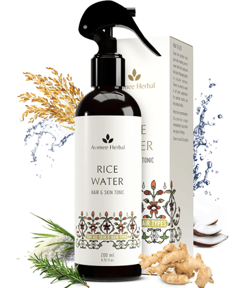 Avimee Herbal Rice Water Spray For Stronger, Shinier Hair & Reduced Hair Fall 200ml, (Pack of 1)
