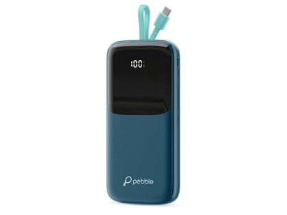 Pebble Rapid Electra 10 22.5W Ultra Fast Charging Power Bank, 10000mAh - Blue