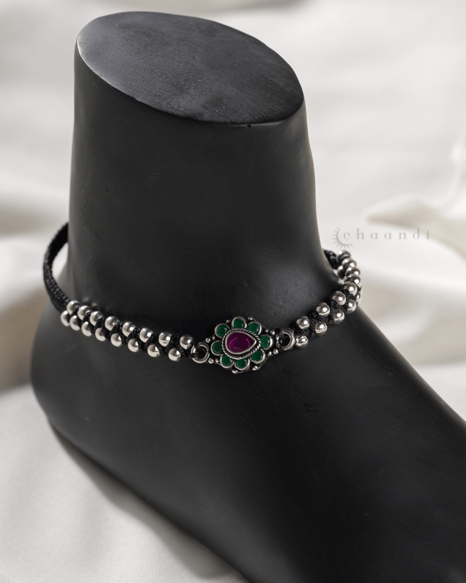 Threaded Silver Anklets CHA054 (Single)