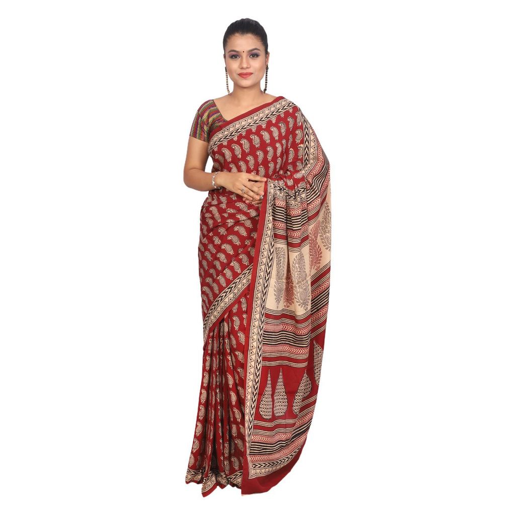 HANDLOOM CRAPE SILK SAREE WITH BLOUSE (SKU - 3I0106030422 SAREE- 215) - Sarees | Buy online on ZillyBuy