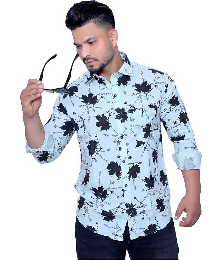 Aish N Ridh Cotton Regular Fit Printed Men's Casual Shirt - Green ( Pack of 1 )