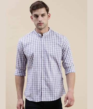 Showoff Cotton Blend Regular Fit Checks Full Sleeves Men's Casual Shirt - Lavender ( Pack of 1 )