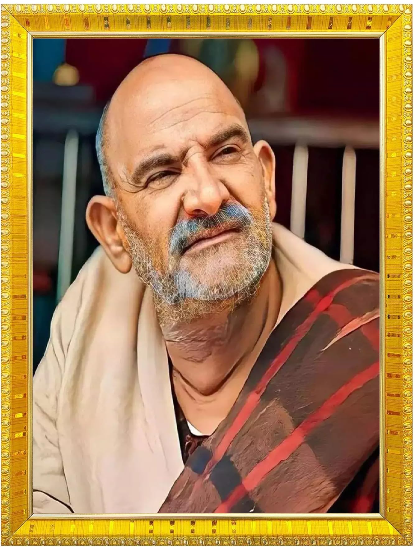 NOKKES Neem Karoli Baba Neev Karori baba Photo Frames Religious Photo frame 5X7 Inch Photo Frame_W29