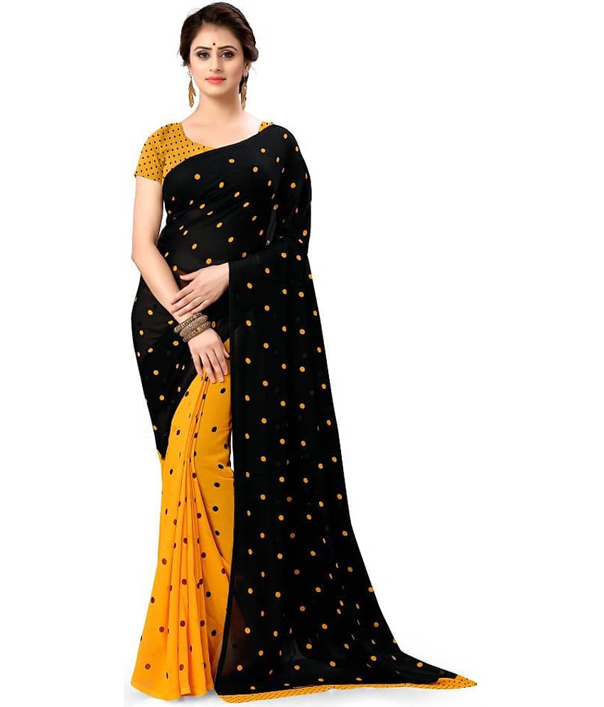 ANAND SAREES Georgette Printed Saree With Unstitched Blouse Piece ( Multicolor )