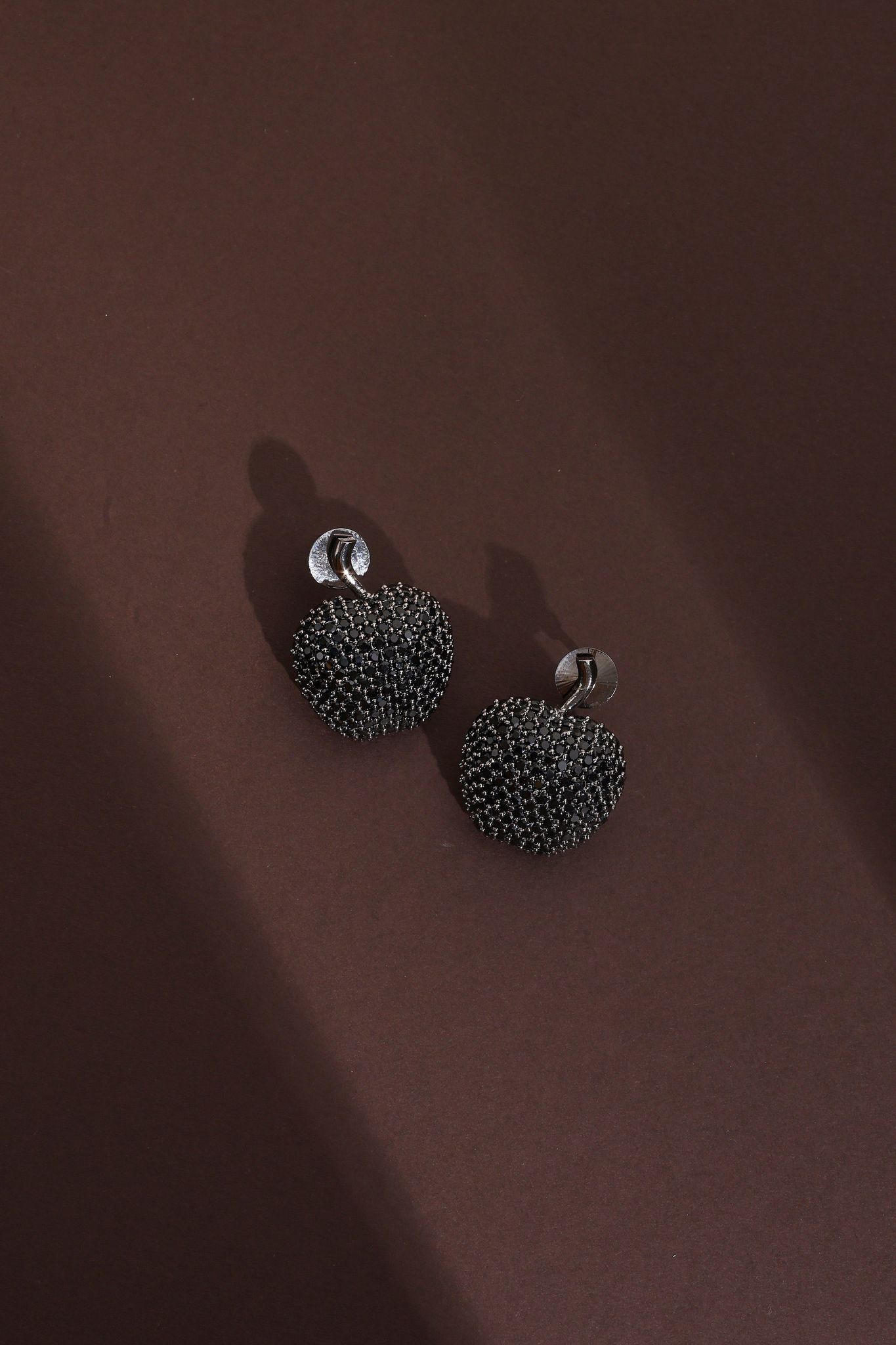 Valeria Black Zirconia Stud Earrings-Zirconia
