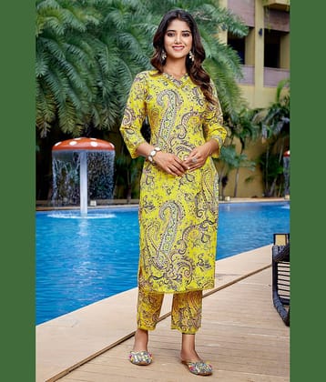Royal Export Viscose Printed Kurti With Pants Women's Stitched Salwar Suit - Black ( Pack of 1 )