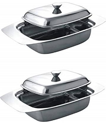 Dynore - Butter Dish Stainless Steel Casserole Bowl 250 mL ( Set of 2 )