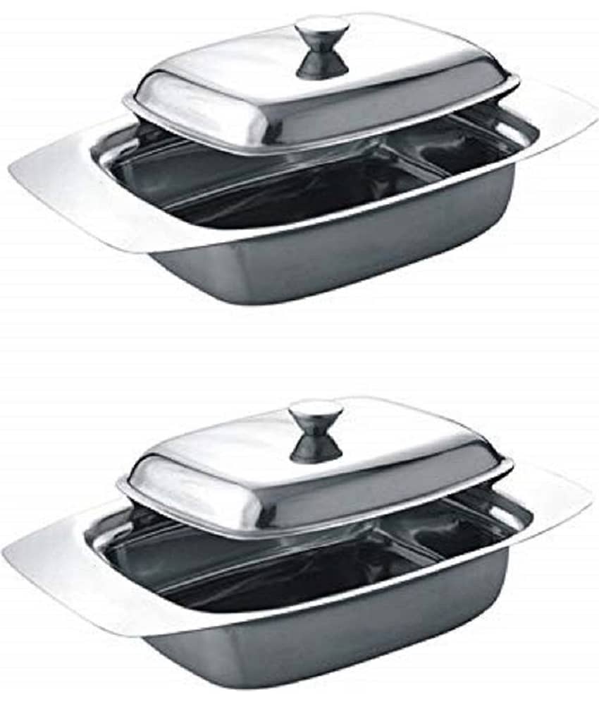 Dynore - Butter Dish Stainless Steel Casserole Bowl 250 mL ( Set of 2 )
