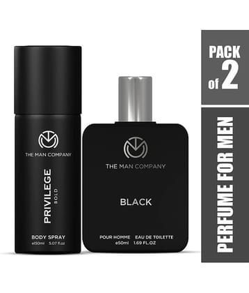 The Man Company Black & Bold Perfume Duo - 150 ml, 50 ml Body Spray for Men 100 ml ( Pack of 2 )