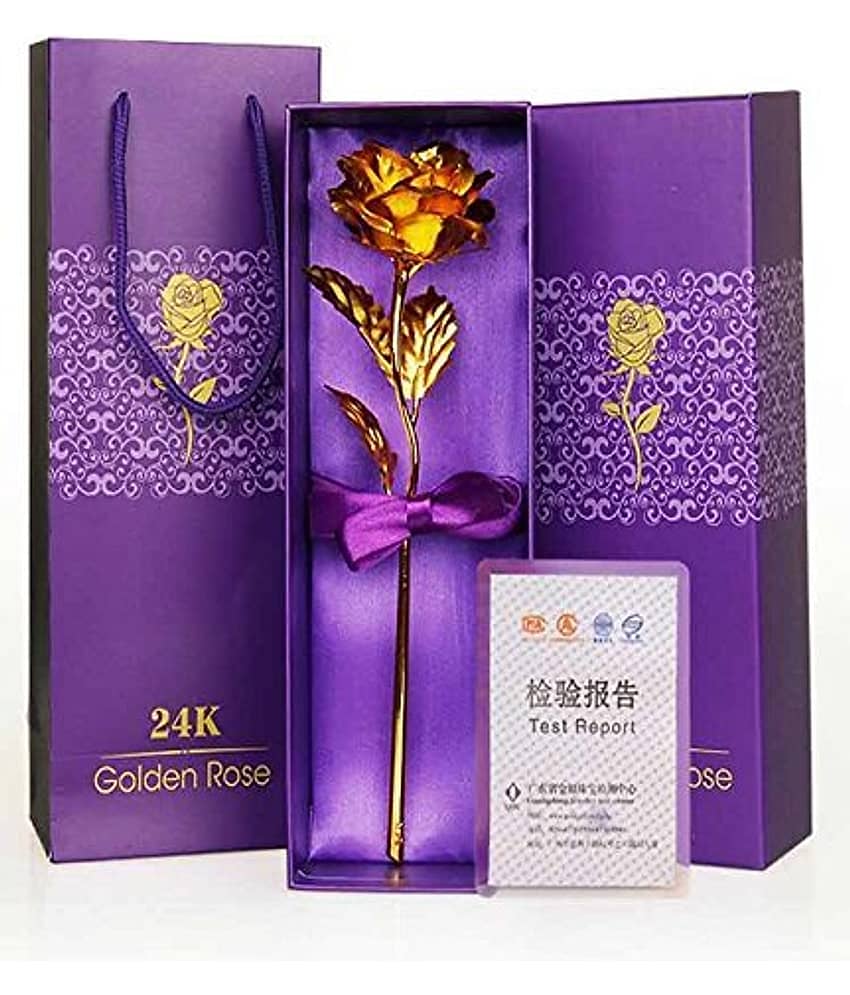 thriftkart Goldplated Valentines day Gift Roses Gold - Pack of 1