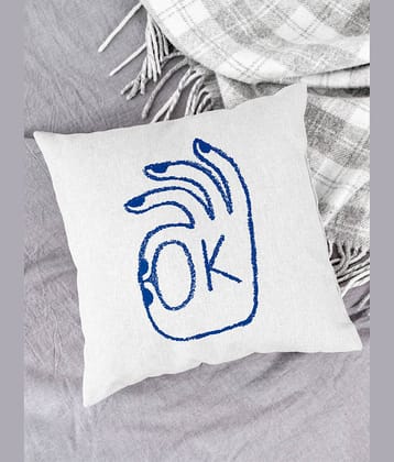 Houzzcode - Water Repellent White Polyester Pillow Covers 40x40x3 ( Pack of 1 )