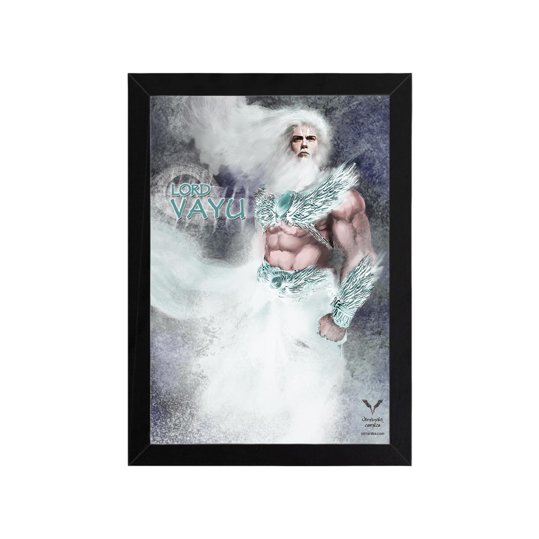 Vimanika Comics Lord Vayu Photo Frame Wall Painting For Home Decoration And Gifting (12 x 18 inch)
