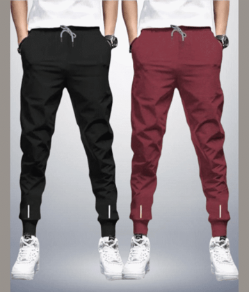Reya Multicolor Cotton Blend Men's Trackpants ( Pack of 2 )