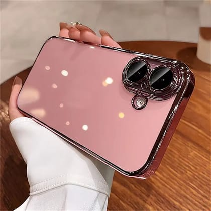 iPhone 16 Series:  Luxury Electroplating Case with Camera Protection-iPhone 16 / Pink