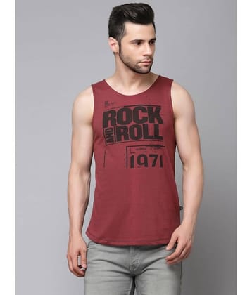 Rigo Pack of 1 Cotton Sleeveless vest For Men ( Maroon )