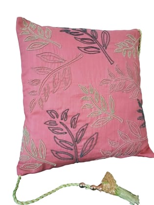 Luxurious Handcrafted Cushion Covers - Premium Cotton & Silk with Exquisite Zari & Zardozi Embroidery