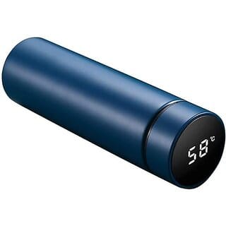 Temperature Smart Vacuum Insulated Thermos Water Bottle with LED Temperature Display 304 Stainless Steel Perfect for Hot and Cold Drinks (Blue)