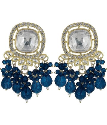 Padmavati Bangles Blue Chandelier Earrings ( Pack of 1 )