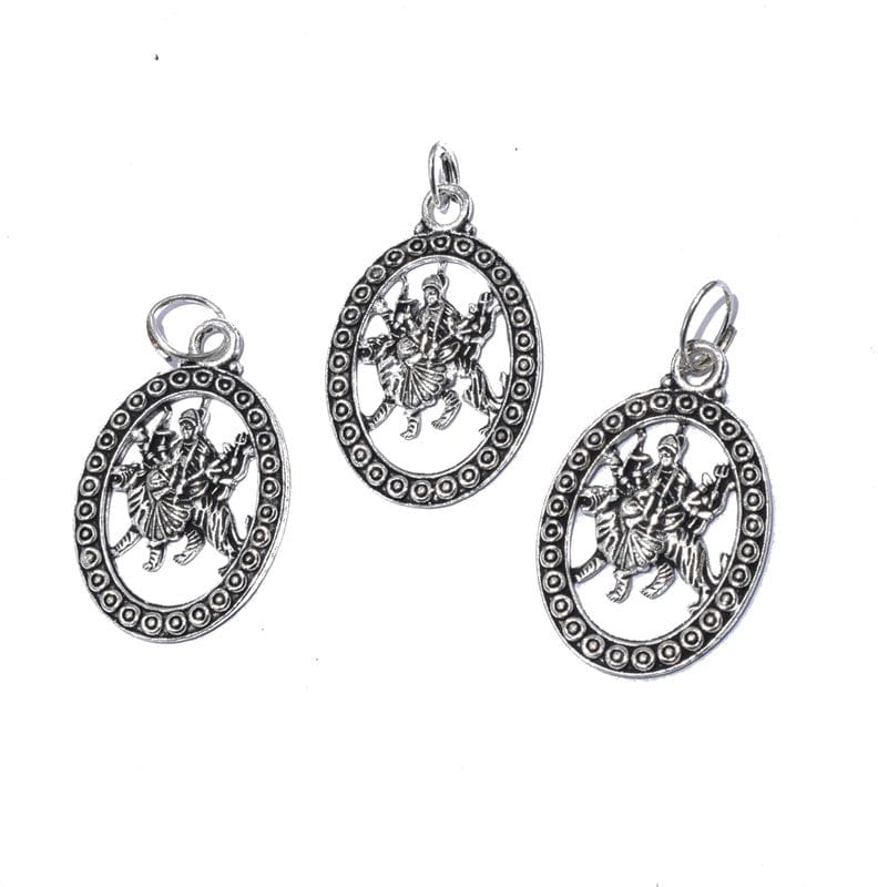 Silver Metal Oxidize Small God Pendant for Jewelry Making. , SMG-023-Per Packet of 12 Pcs / Silver