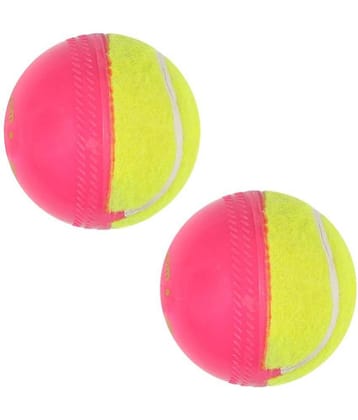 Omtex Pink Rubber Cricket Ball ( Pack of 2 )