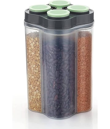 NCMART - 4 Section Jar Multicolor Plastic Dal Container ( Set of 1 ) - 2500 ml