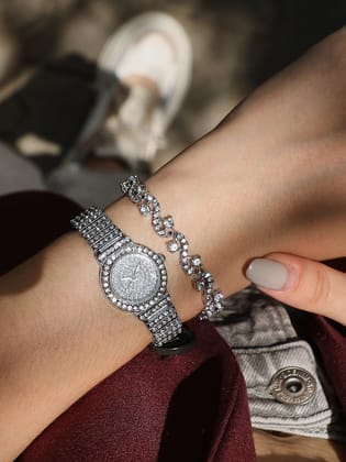 Leia Silver Watch Combo-Watch Combos