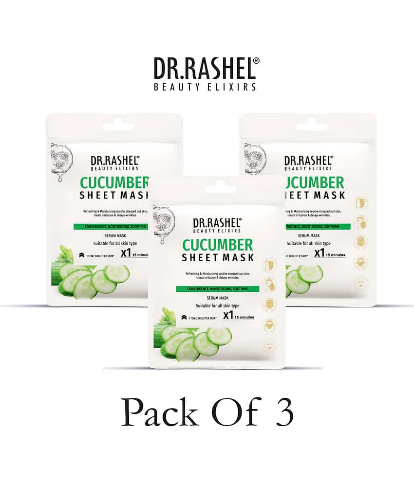 DR.RASHEL Cucumber Sheet Mask Hydrates Skin And For All Skin Types (Pack of 3)