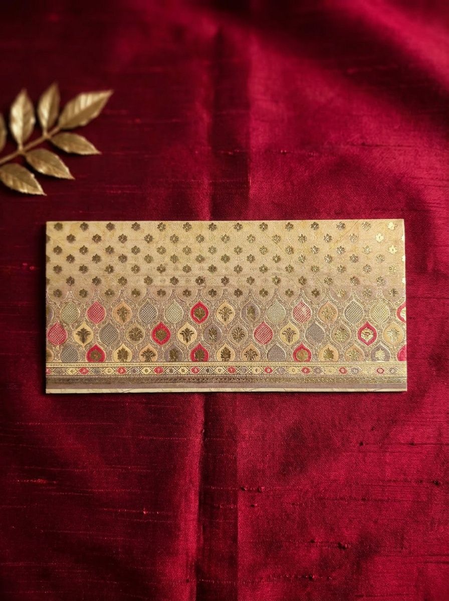The Yellow Brocade Envelope – Elegant Modern Money Envelope for Stylish Gifting