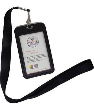 Black silk Lanyard with Plastic Card holder