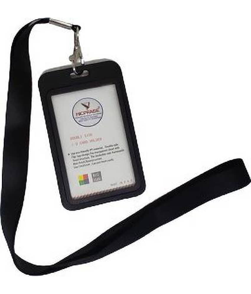Black silk Lanyard with Plastic Card holder