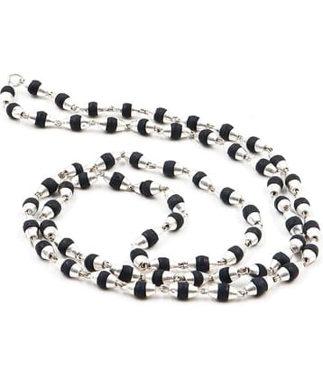 Black Tulsi Mala with silver cap (Pack of 1)