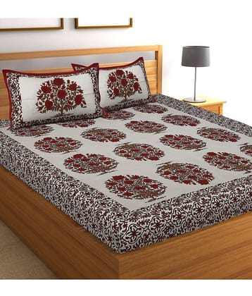 Cosito Cotton 1 Double Bedsheet with 2 Pillow Covers ( Multicolor )