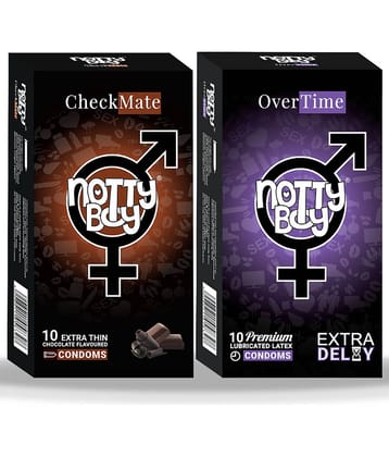 NottyBoy Extra Delay and Chocolate Flavoured Condoms - 20 Units