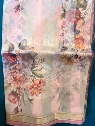 Pink Digital Floral Organza Pink Digital Floral Organza