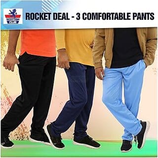 Rocket Deal - 3 Comfortable Pants For Mens