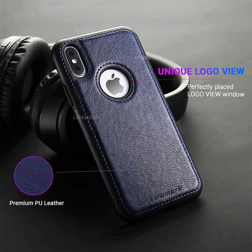 LIRAMARK PU Leather Flexible Back Cover Case Designed for iPhone Xs Max