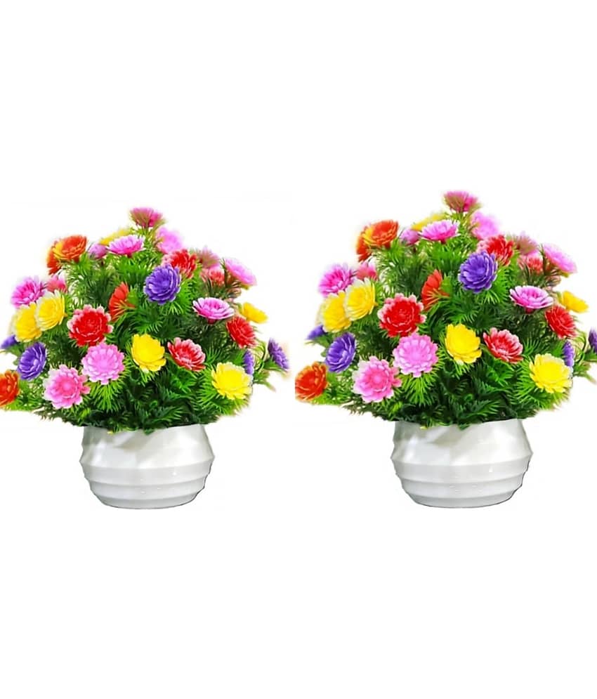 zonezer sunflower Multicolour Bonsai Plastic - Pack of 2