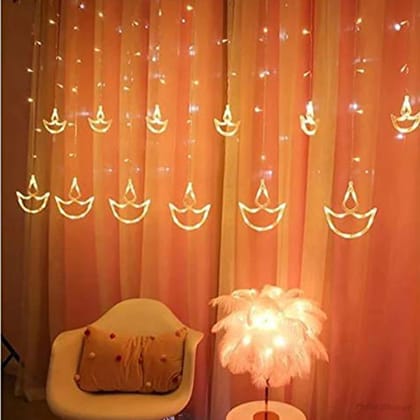 Diya Light Diwali Decoration Curtain for Decoration for Gift Christmas Decoration Valentine Decoration Home Decoration-Pack of 1