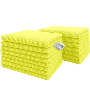 SOFTSPUN Microfiber Cloth 15pcs - Small - 20x30cms - 340 GSM YELLOW Thick Lint & Streak-Free Multipurpose Cloths - Automotive Microfibre Towels for Kitchen Cleaning Polishing Washing & Detailing