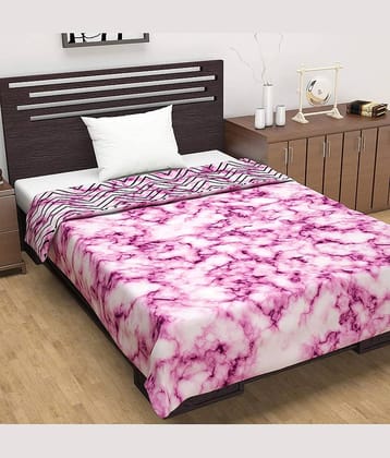 DIVINE CASA Single Polyester Pink Abstract Dohar