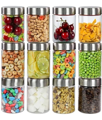 PearlPet PlusJar-12Pcs-300ml Plastic Transparent Multi-Purpose Container ( Set of 12 )