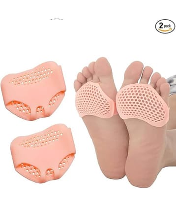 Multi DealSilicone Gel Half Toe Sleeve Anti-Skid Forefoot Soft Pads for Pain Relief heel front socks (1 pair)