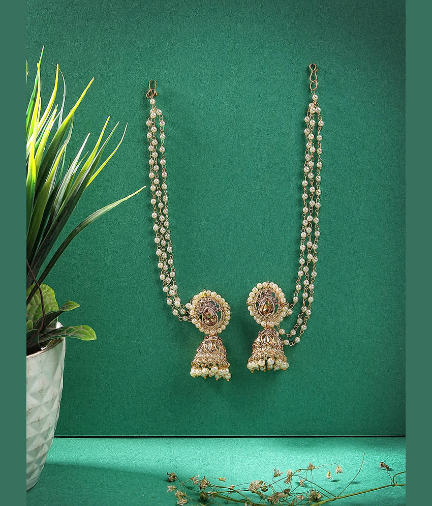 Sukkhi White Jhumki Earrings ( Pack of 2 )