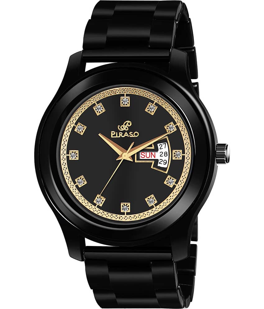 PIRASO Black Stainless Steel Analog Men's Watch